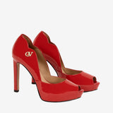 Iconic By Cavalinho Red Patent Leather Platform Heels SKU 48100606.04 #color_red