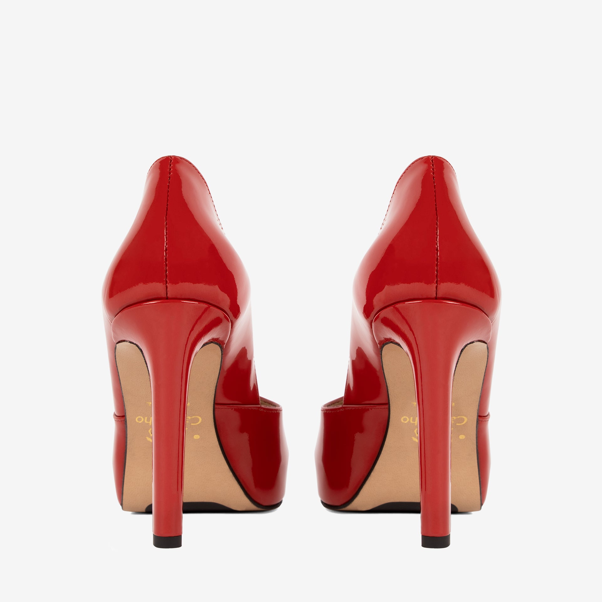 Iconic By Cavalinho Red Patent Leather Platform Heels SKU 48100606.04 #color_red