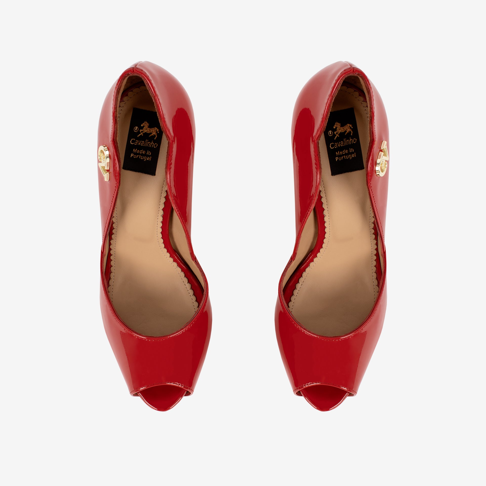 Iconic By Cavalinho Red Patent Leather Platform Heels SKU 48100606.04 #color_red