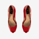 Iconic By Cavalinho Red Patent Leather Platform Heels SKU 48100606.04 #color_red