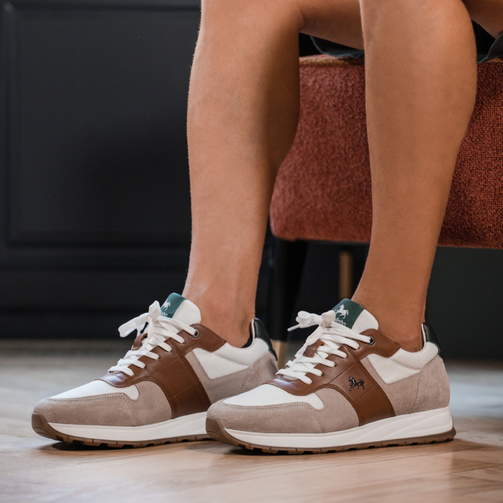 Cavalinho Cheval Casual Leather Sneakers for Men 48130105.31 #color_Beige / Brown / White