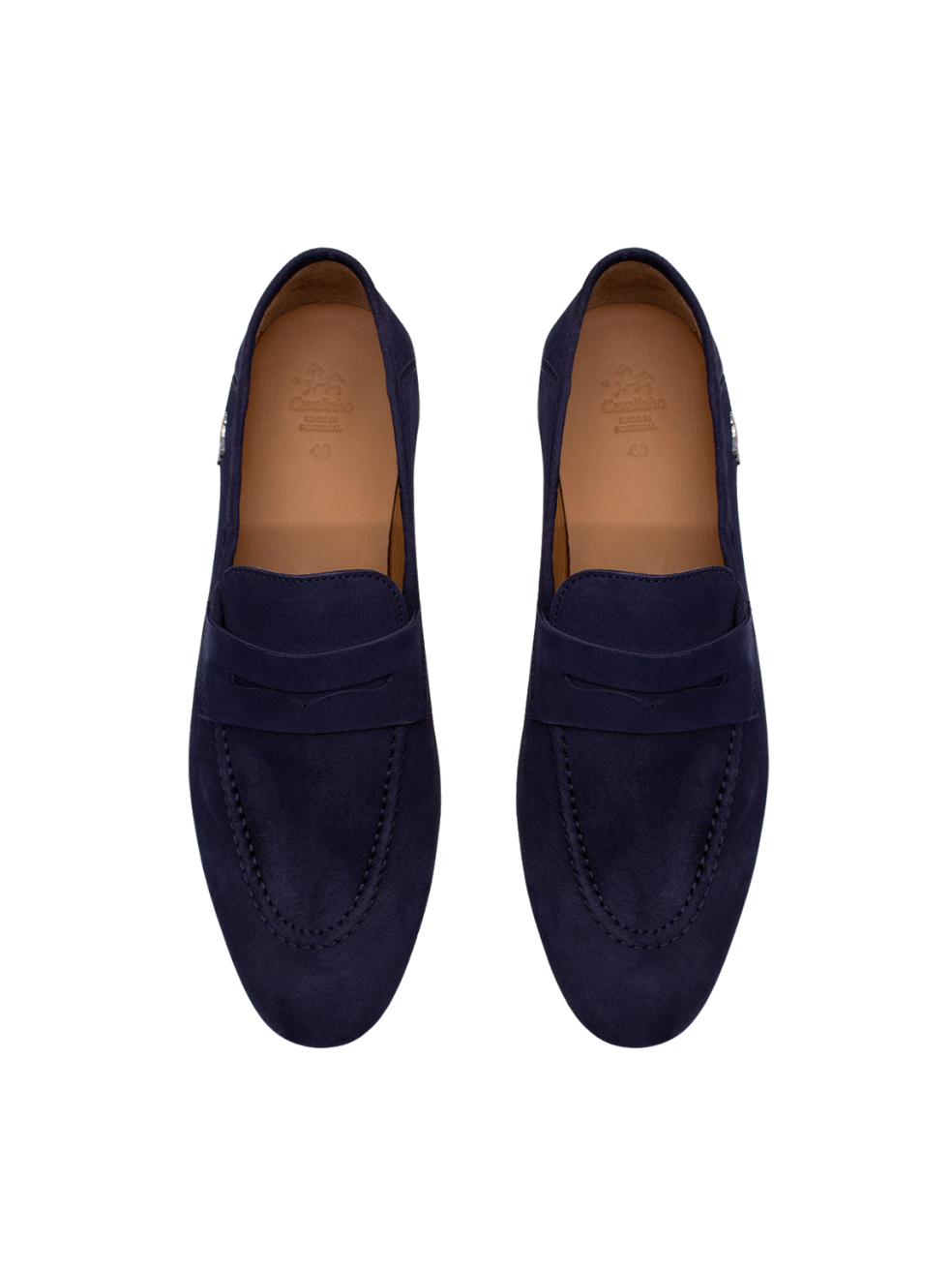 Cavalinho Gentleman Pointed Toe Suede Leather Loafers SKU 48170002.03 #color_navy