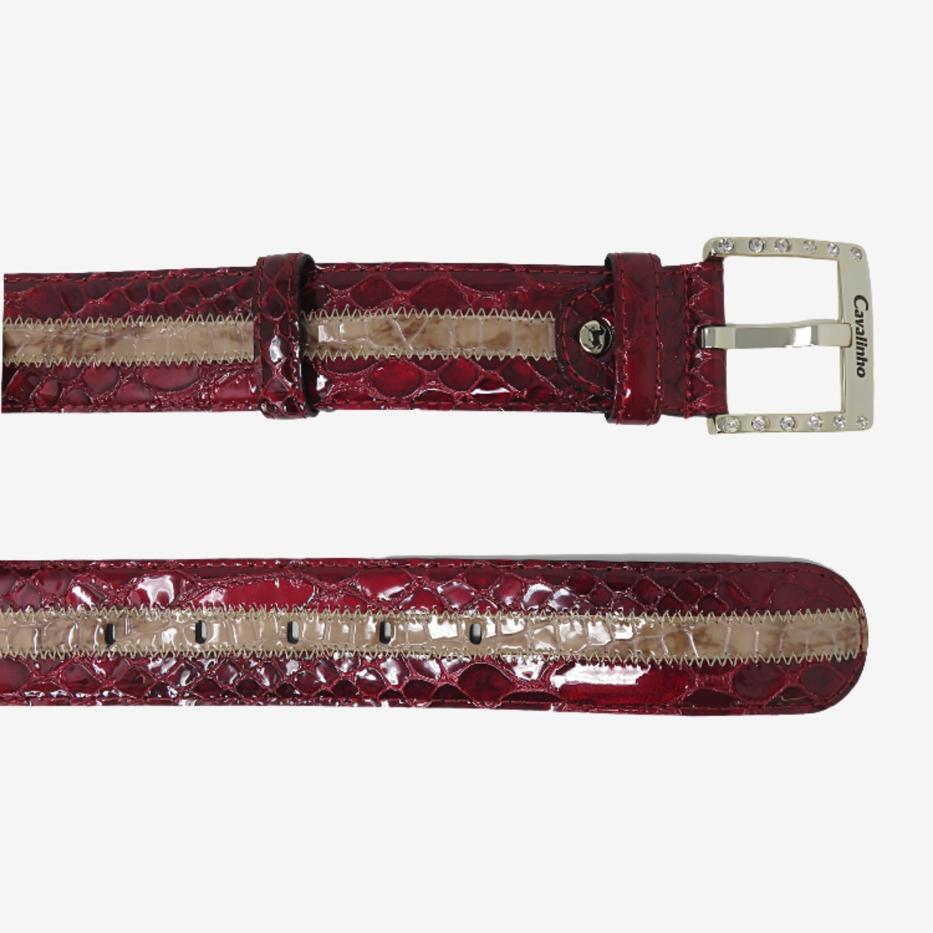 Cavalinho Burgundy and Beige Belt for Women SKU 58010408.04 #color_DarkRed