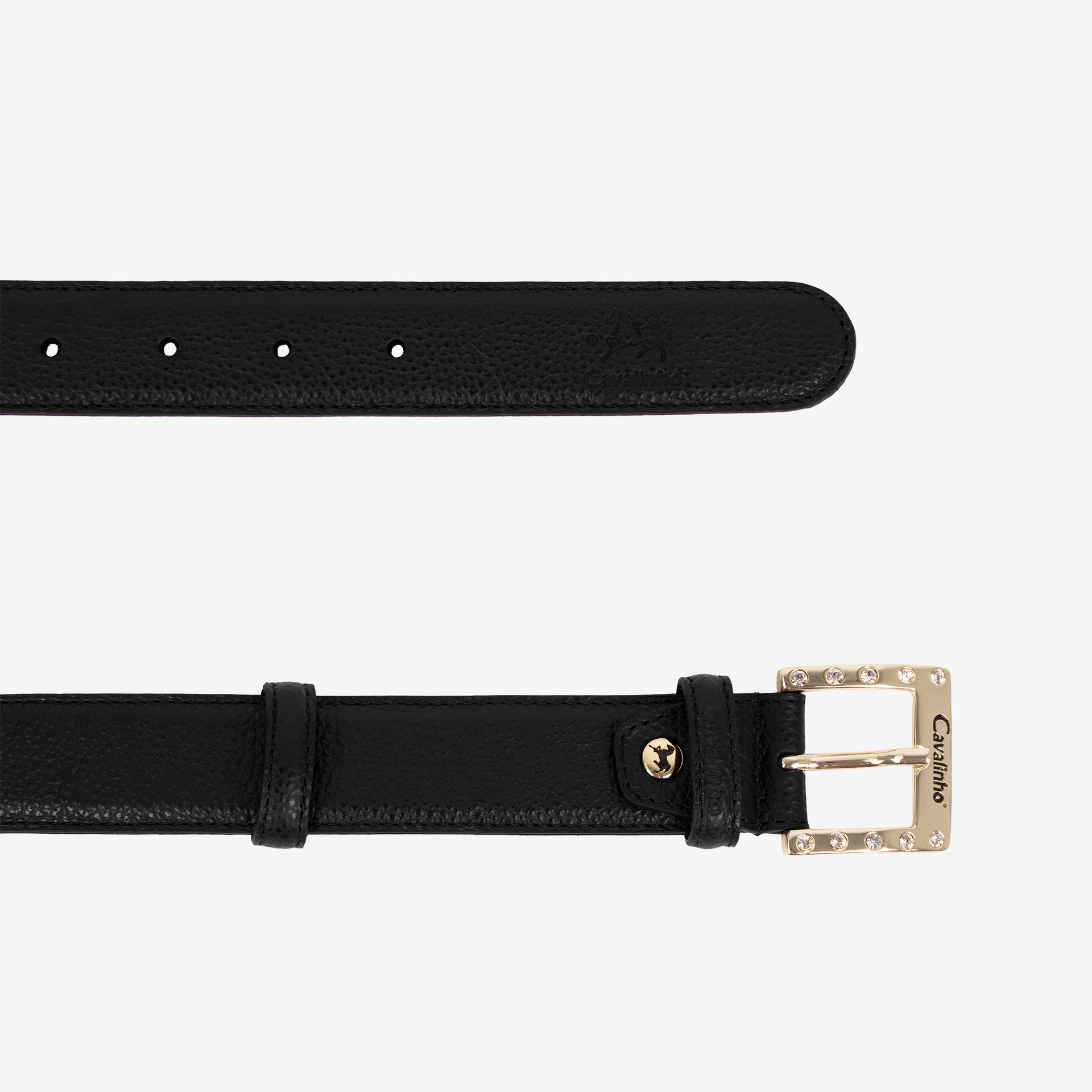 Cavalinho Muse Black Pebbled Leather Belt for Women SKU 58010605.01 #color_black