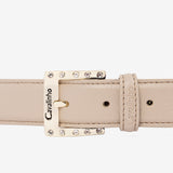 Cavalinho Muse Nude Leather Belt for Women SKU 58010605.05 #color_beige
