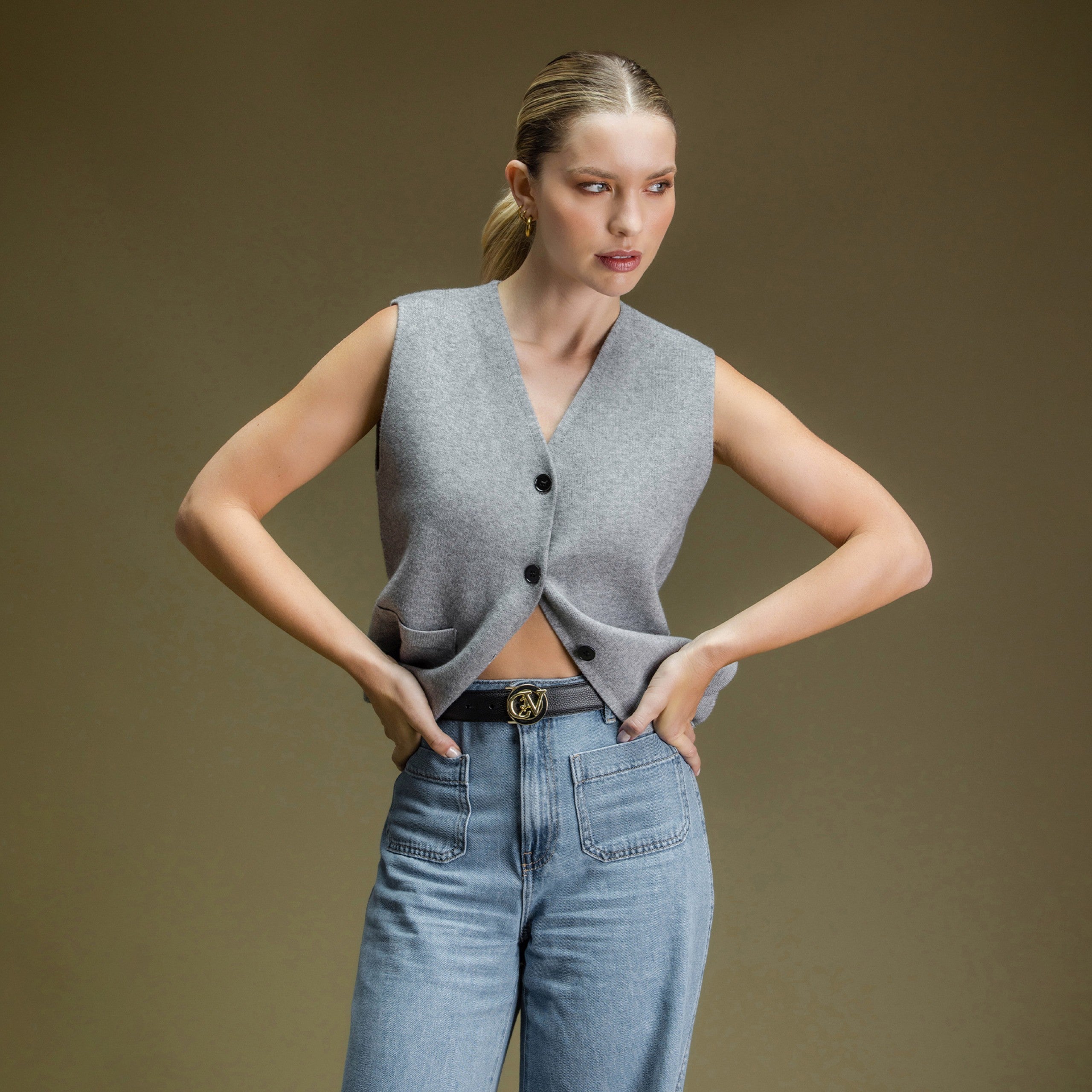 Signature CV By Cavalinho Black Leather Belt for Women SKU 58010618.01 #color_black