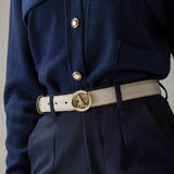 Signature CV By Cavalinho Beige Leather Belt for Women SKU 58010618.05 #color_beige