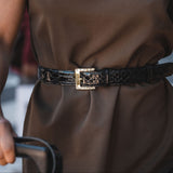 Cavalinho Gallop Patent Leather Belt for Women SKU 58010805.01 #color_black, noir, preto