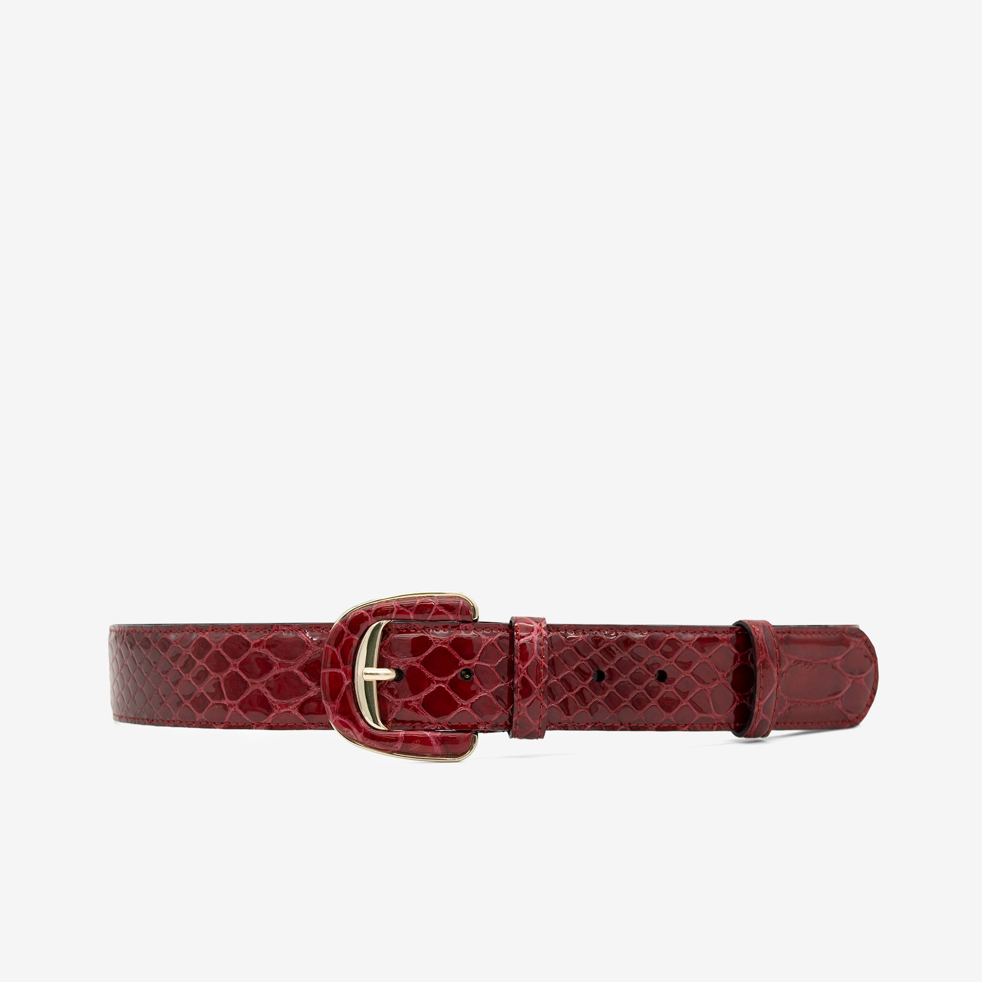 Cavalinho Gallop Red Patent Leather Designer Belt for Women SKU 58010806.04 #color_red, rouge, vermelho