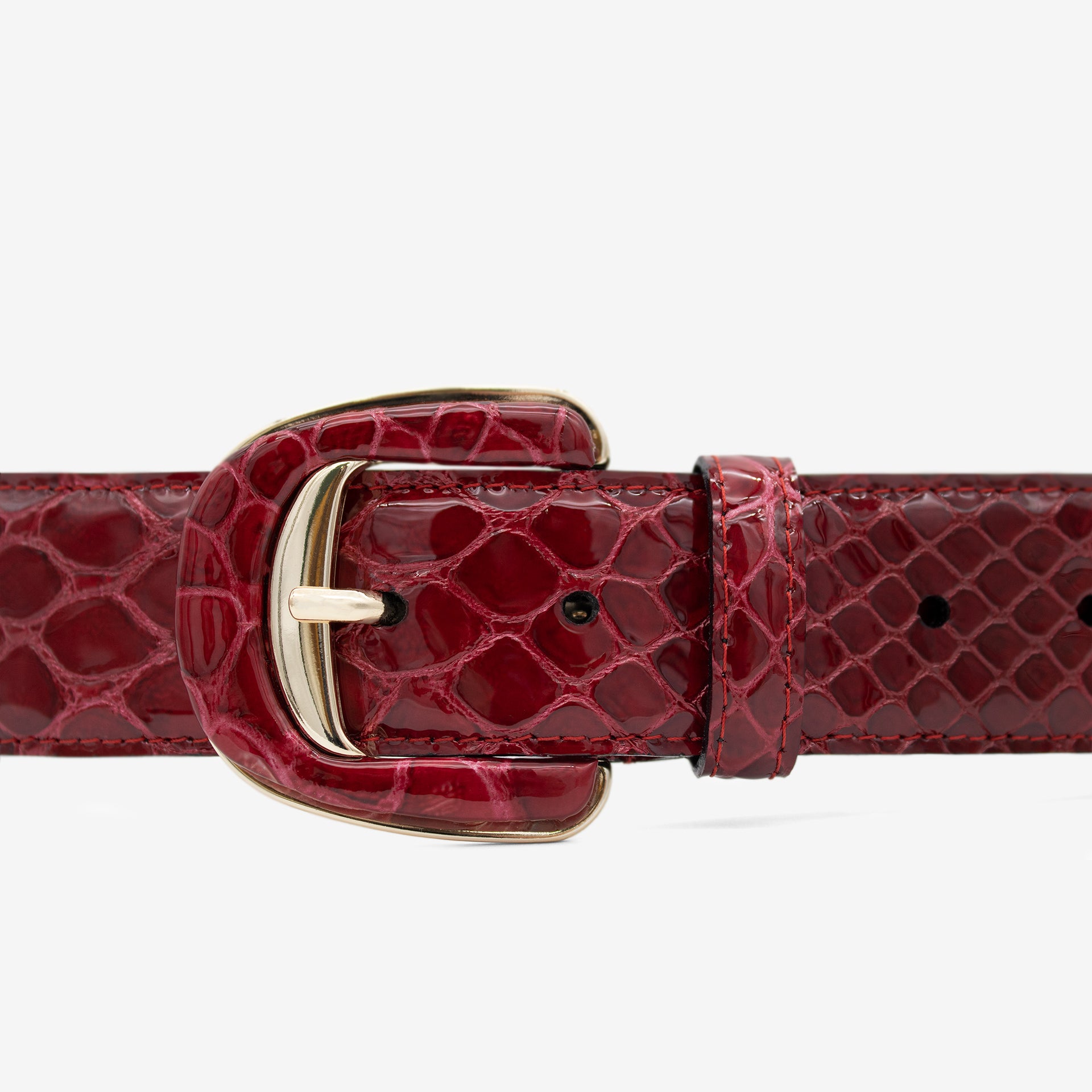 Cavalinho Gallop Red Patent Leather Designer Belt for Women SKU 58010806.04 #color_red, rouge, vermelho