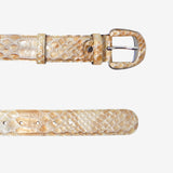 Cavalinho Gallop Beige Patent Leather Designer Belt for Women SKU 58010806.05 #color_beige, bege