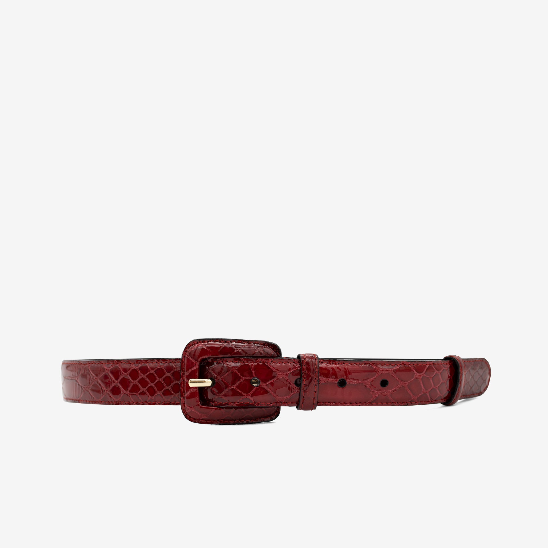 Cavalinho Gallop Thin Red Patent Leather Belt for Women SKU 58010814.04 #color_red, rouge, vermelho
