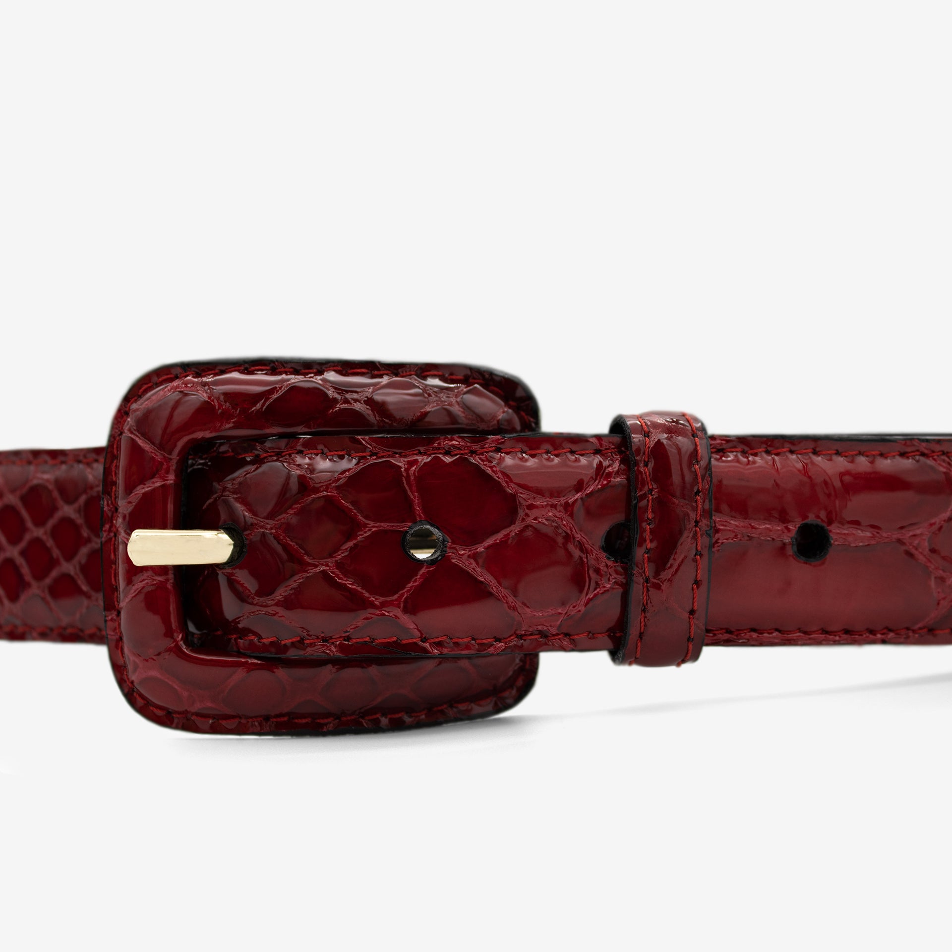 Cavalinho Gallop Thin Red Patent Leather Belt for Women SKU 58010814.04 #color_red, rouge, vermelho
