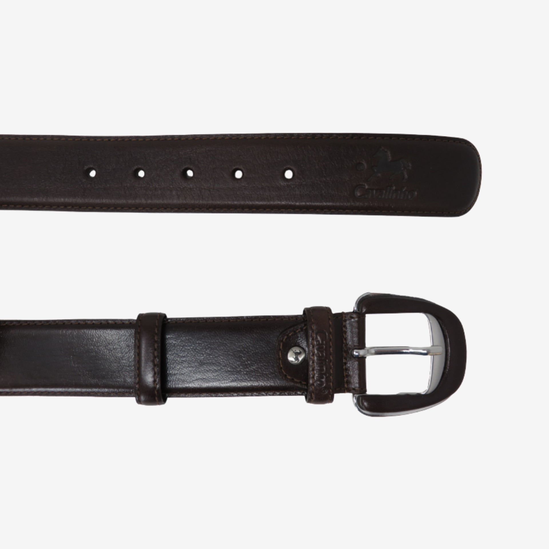 Cavalinho Classic Brown Smooth Leather Belt for Women with Silver Buckle SKU 58010906.02 #color_brown