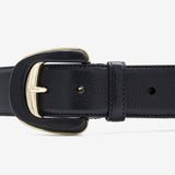 Cavalinho Classic Blue Smooth Leather Belt for Women with Gold Buckle SKU 58010906.03 #color_navy