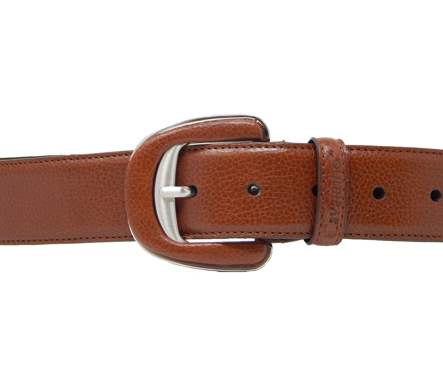 Cavalinho Classic Smooth Leather Belt - SaddleBrown Silver - 58010906.13.S_2