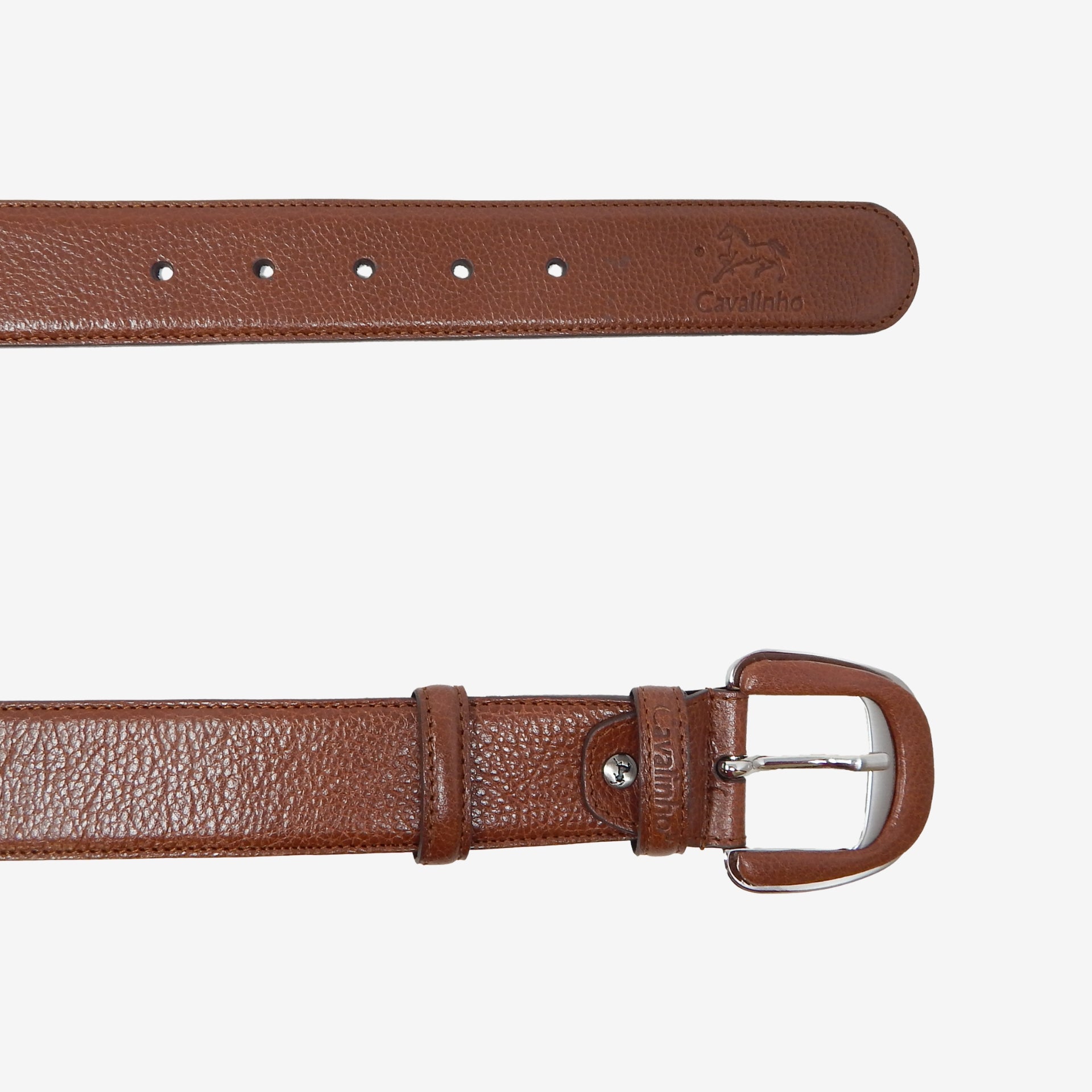 Cavalinho Classic Brown Smooth Leather Belt for Women with Silver Buckle SKU 58010906.13 #color_saddlebrown