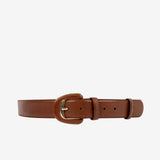 Cavalinho Classic Brown Smooth Leather Belt for Women with Gold Buckle SKU 58010906.13 #color_saddlebrown, caramel, caramelo