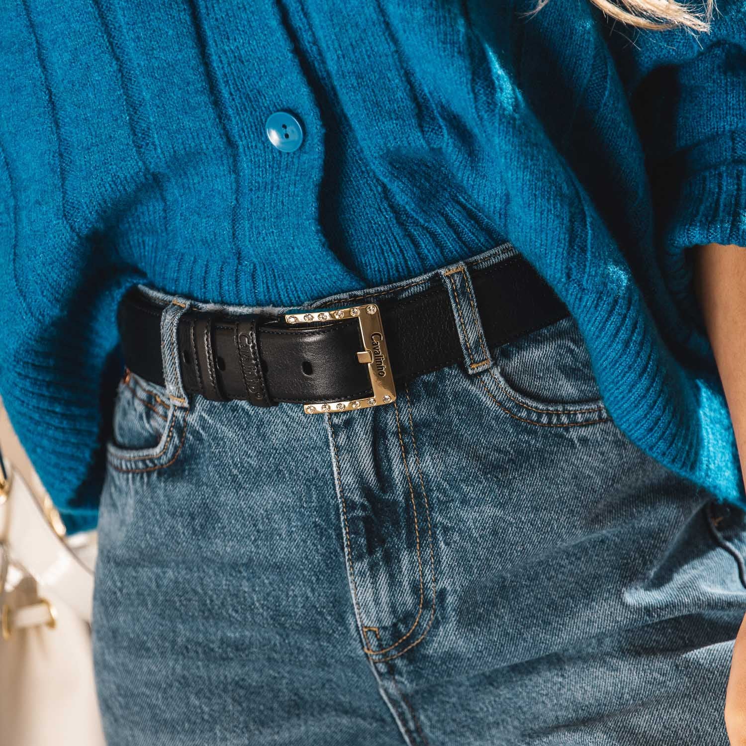 Cavalinho Classic Leather Designer Belt for Women SKU 58010908.01 #color_black