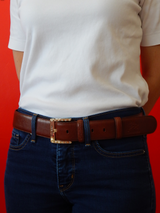 Cavalinho Classic Leather Belt for Women SKU 58010908.13 #color_saddlebrown