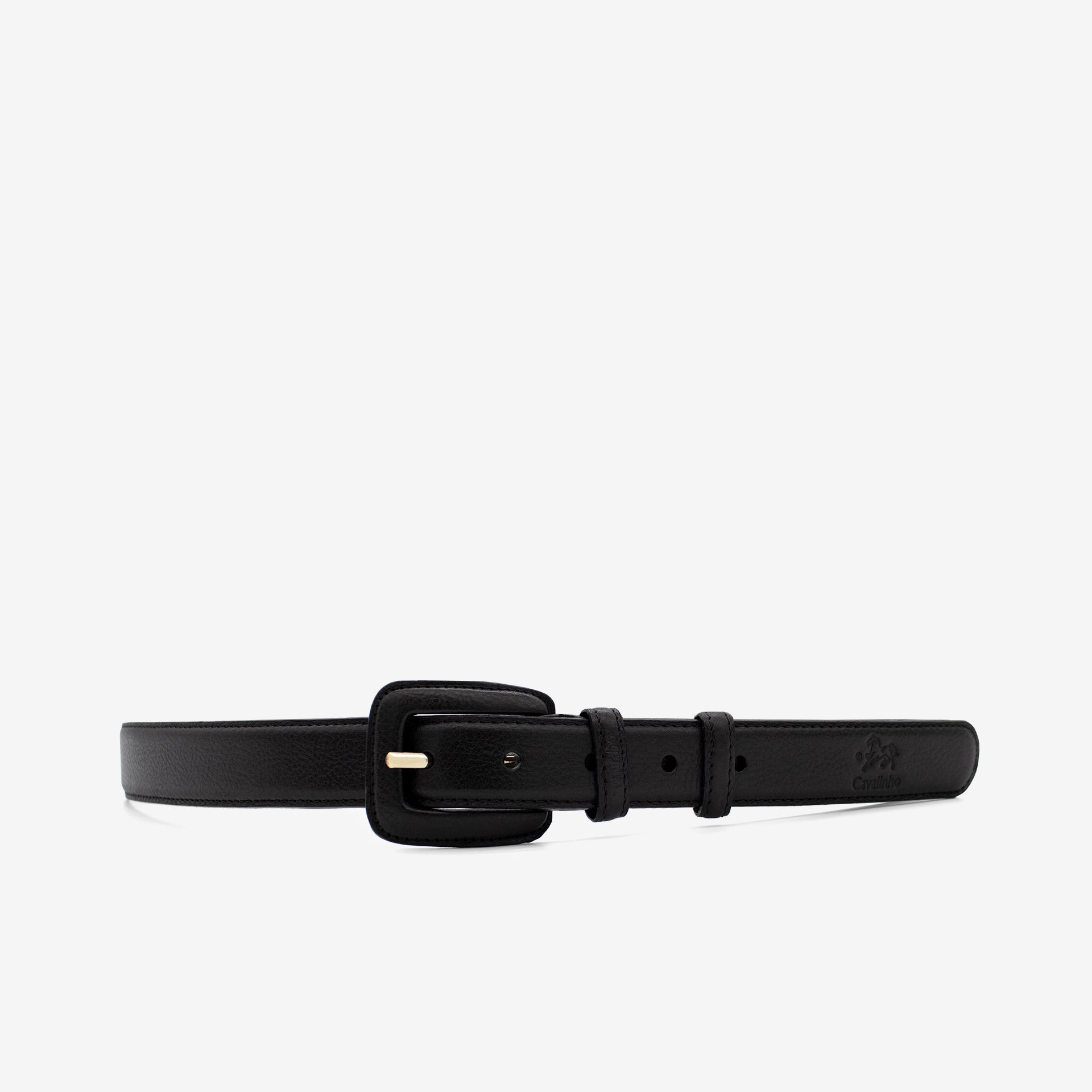 Cavalinho Classic Smooth Black Designer Leather Belt for Women SKU 58010914.01 #color_black