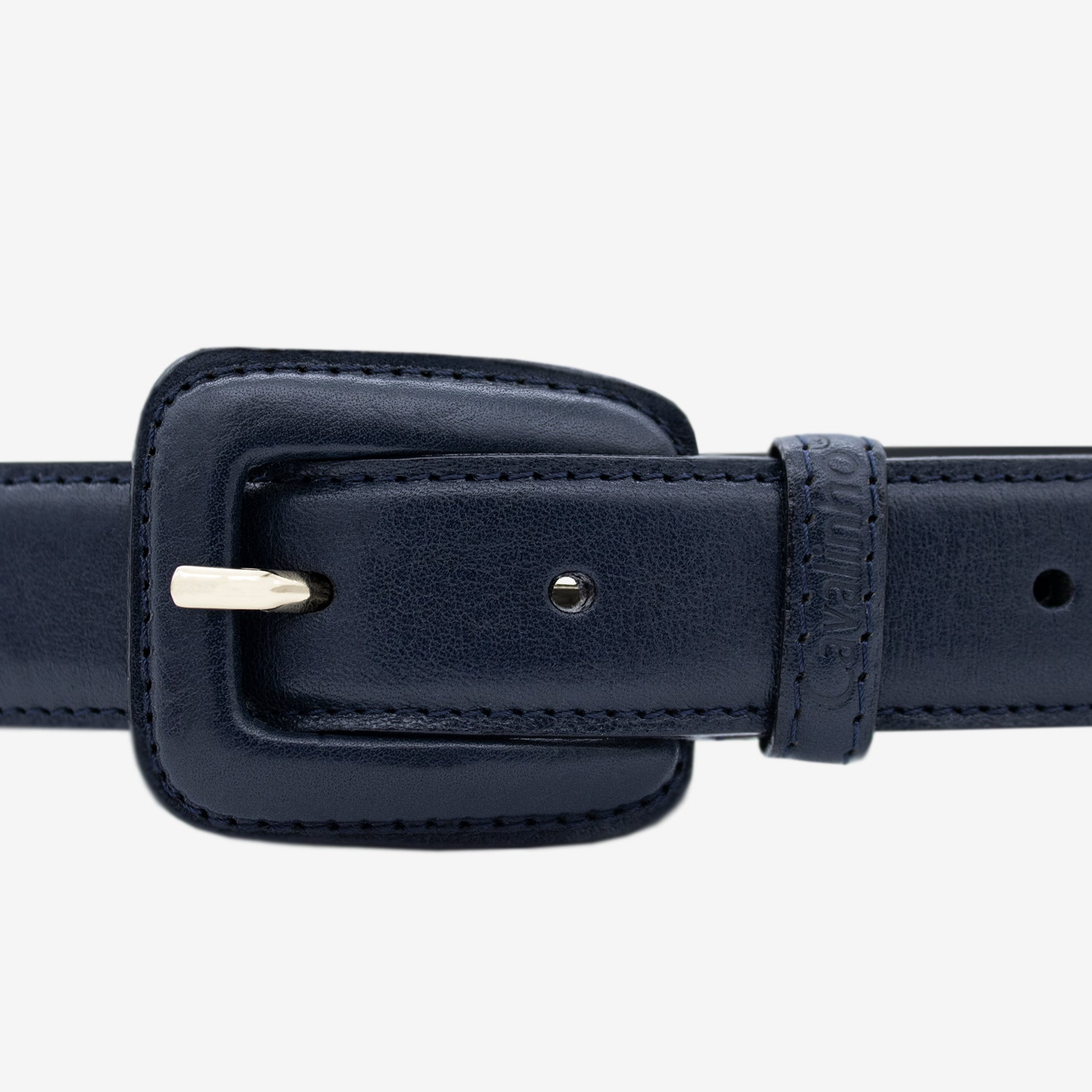 Cavalinho Classic Smooth Blue Designer Leather Belt for Women SKU 58010914.03 #color_navy