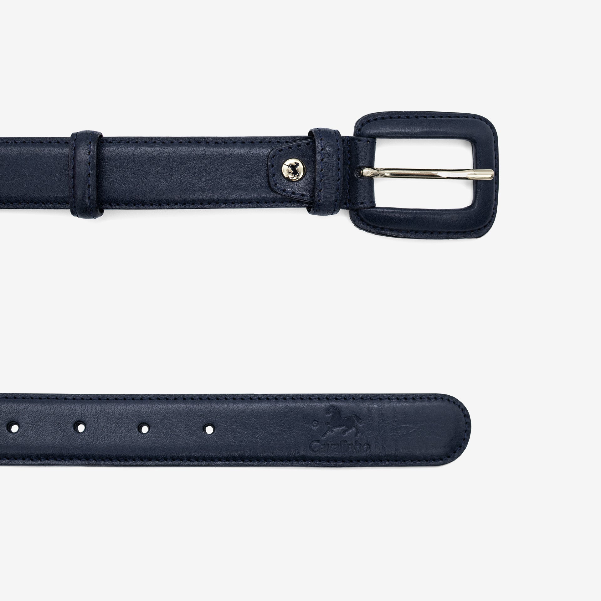 Cavalinho Classic Smooth Blue Designer Leather Belt for Women SKU 58010914.03 #color_navy