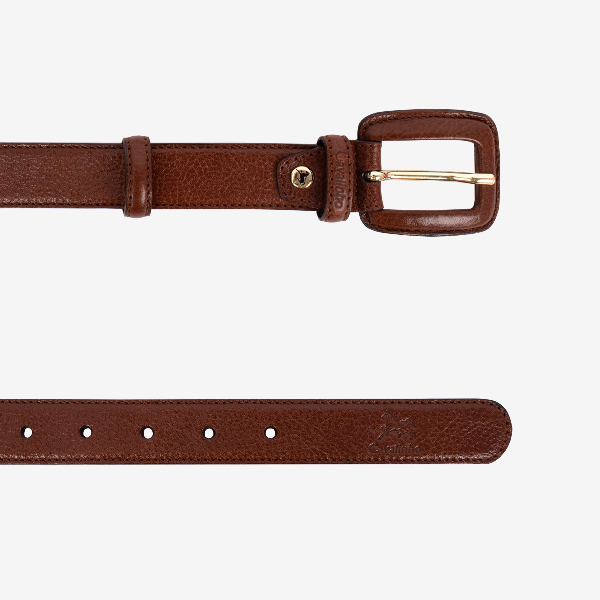 Cavalinho Classic Smooth Brown Designer Leather Belt for Women SKU 58010914.13 #color_saddlebrown