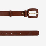 Cavalinho Classic Smooth Brown Designer Leather Belt for Women SKU 58010914.13 #color_saddlebrown
