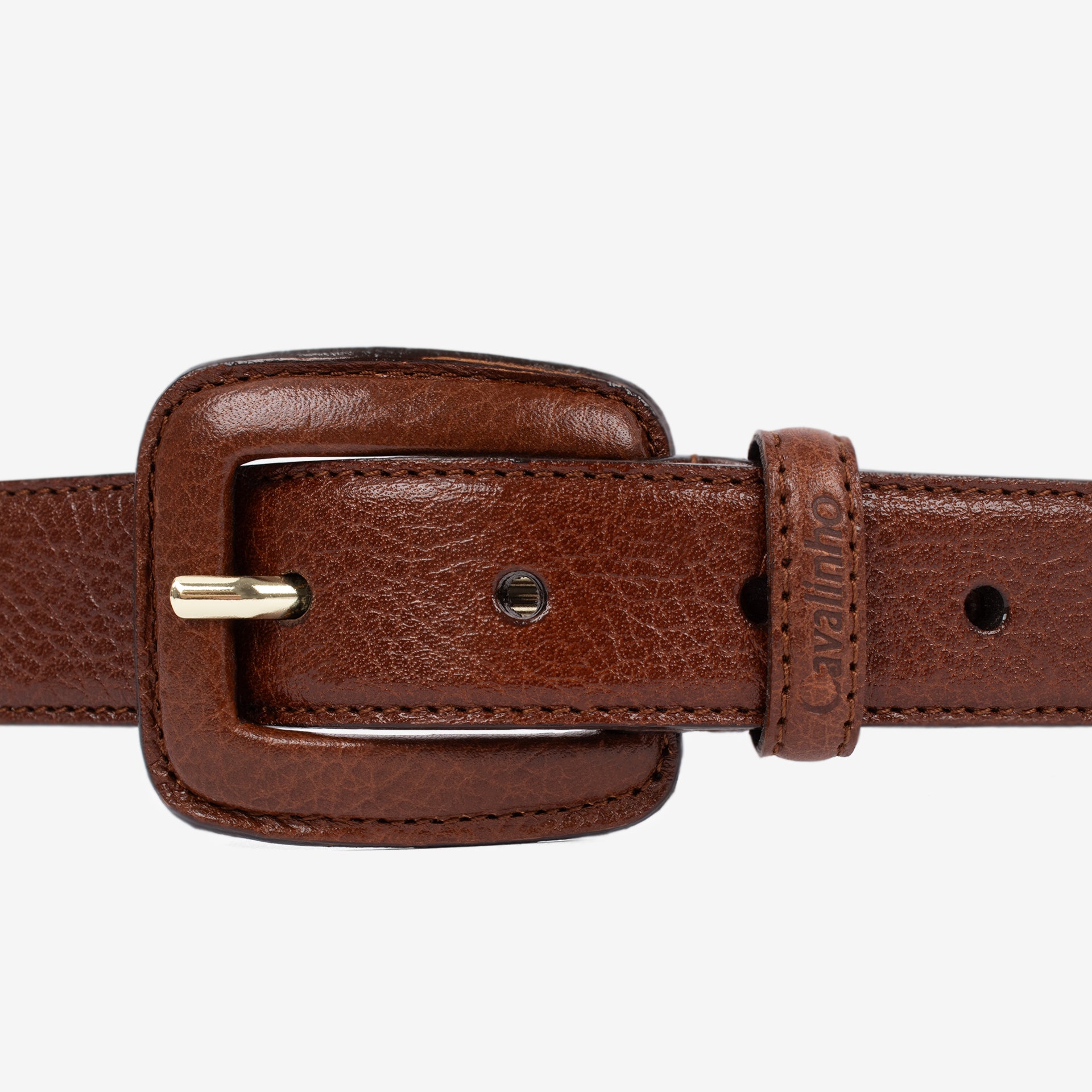 Cavalinho Classic Smooth Brown Designer Leather Belt for Women SKU 58010914.13 #color_saddlebrown
