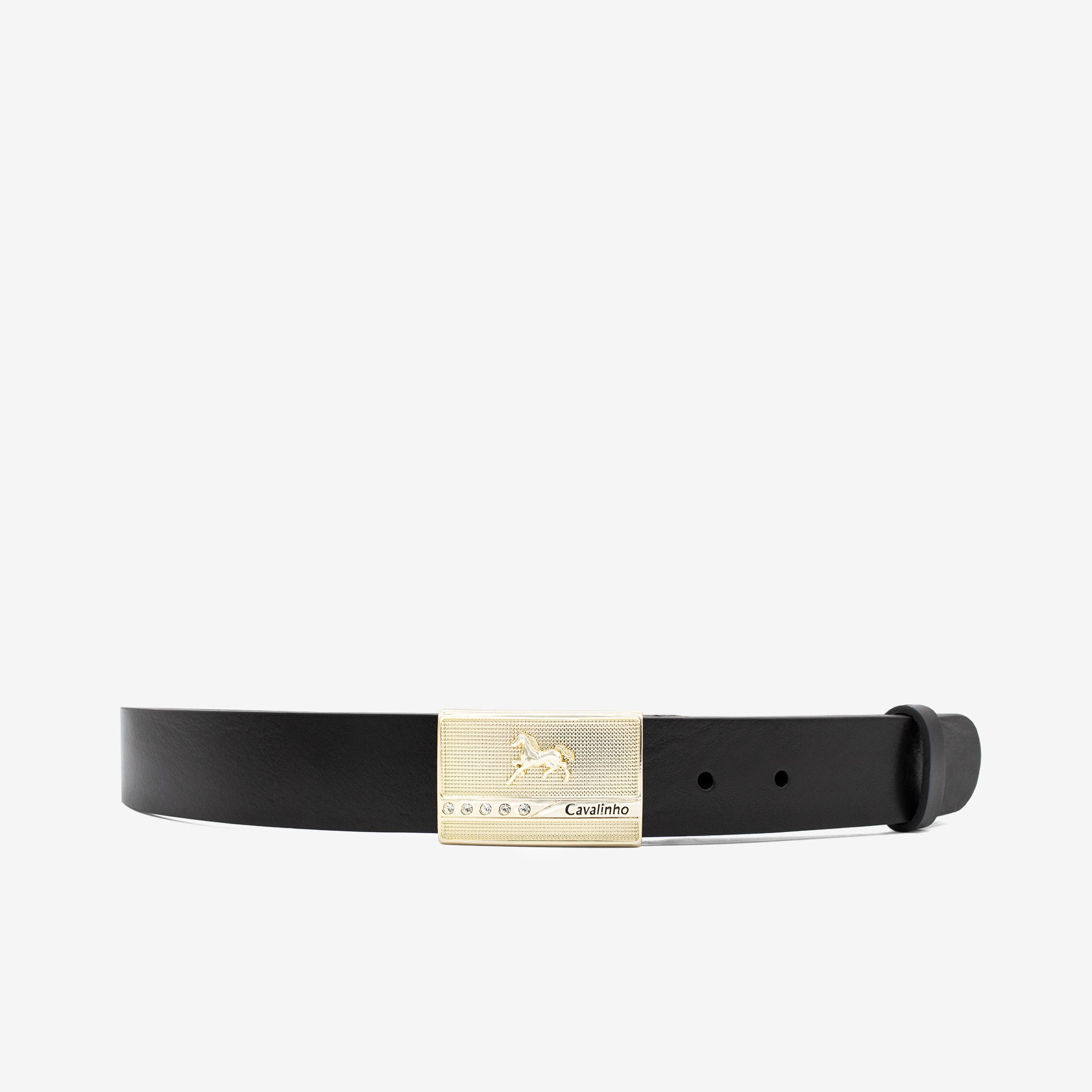 Cavalo Lusitano Sporty Smooth Leather Belt SKU 58010950.01 #color_black, noir, preto
