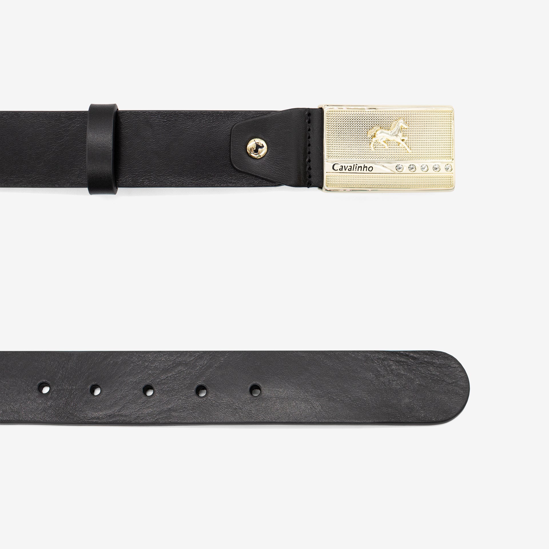 Cavalo Lusitano Sporty Smooth Leather Belt SKU 58010950.01 #color_black, noir, preto