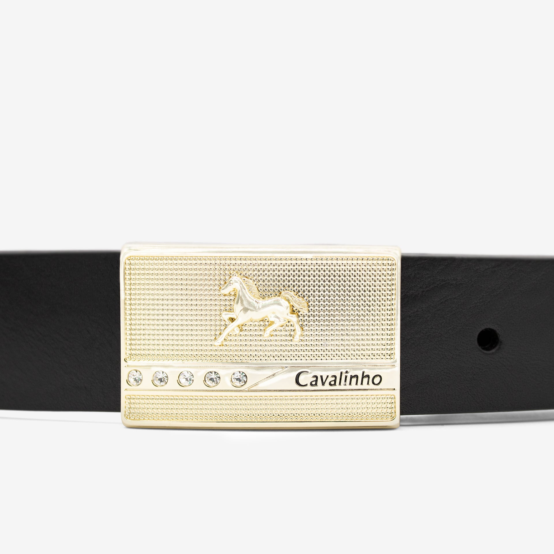 Cavalo Lusitano Sporty Smooth Leather Belt SKU 58010950.01 #color_black, noir, preto
