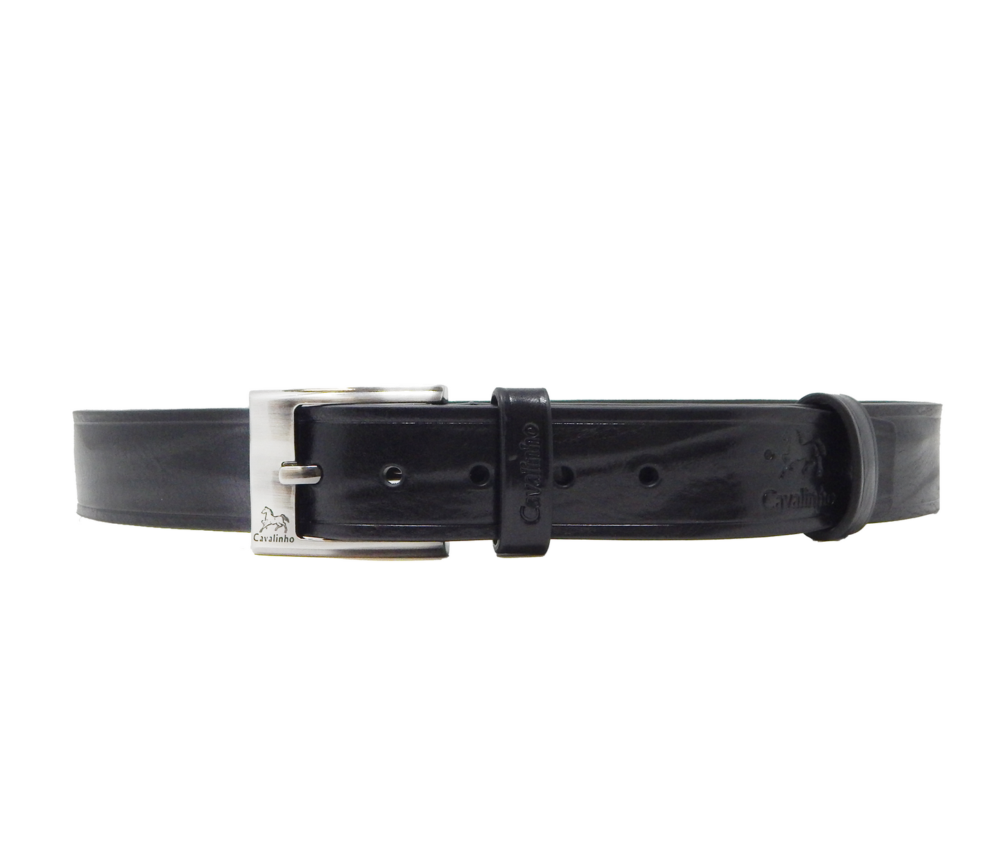 Cavalinho Formal Leather Belt - Black Silver - 58020456.01