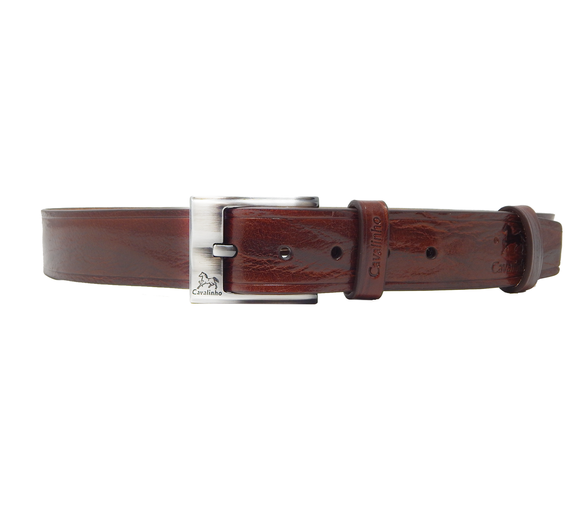 Cavalinho Formal Leather Belt - Brown Silver - 58020456.02