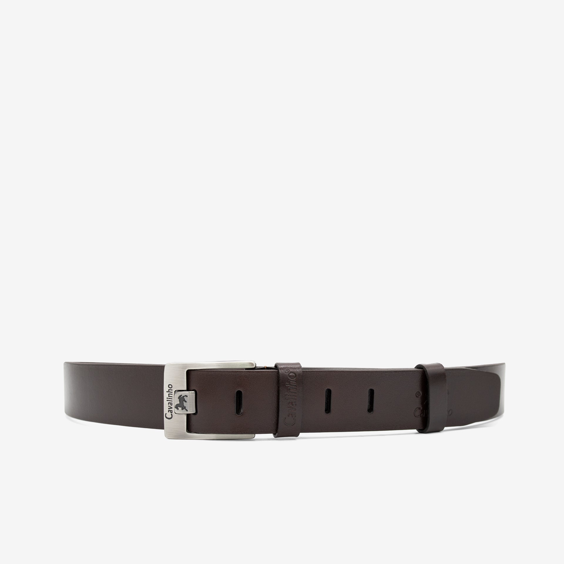 Cavalinho Gentleman Brown Leather Belt for Men SKU 58020501.02 #color_brown / brun / marrom