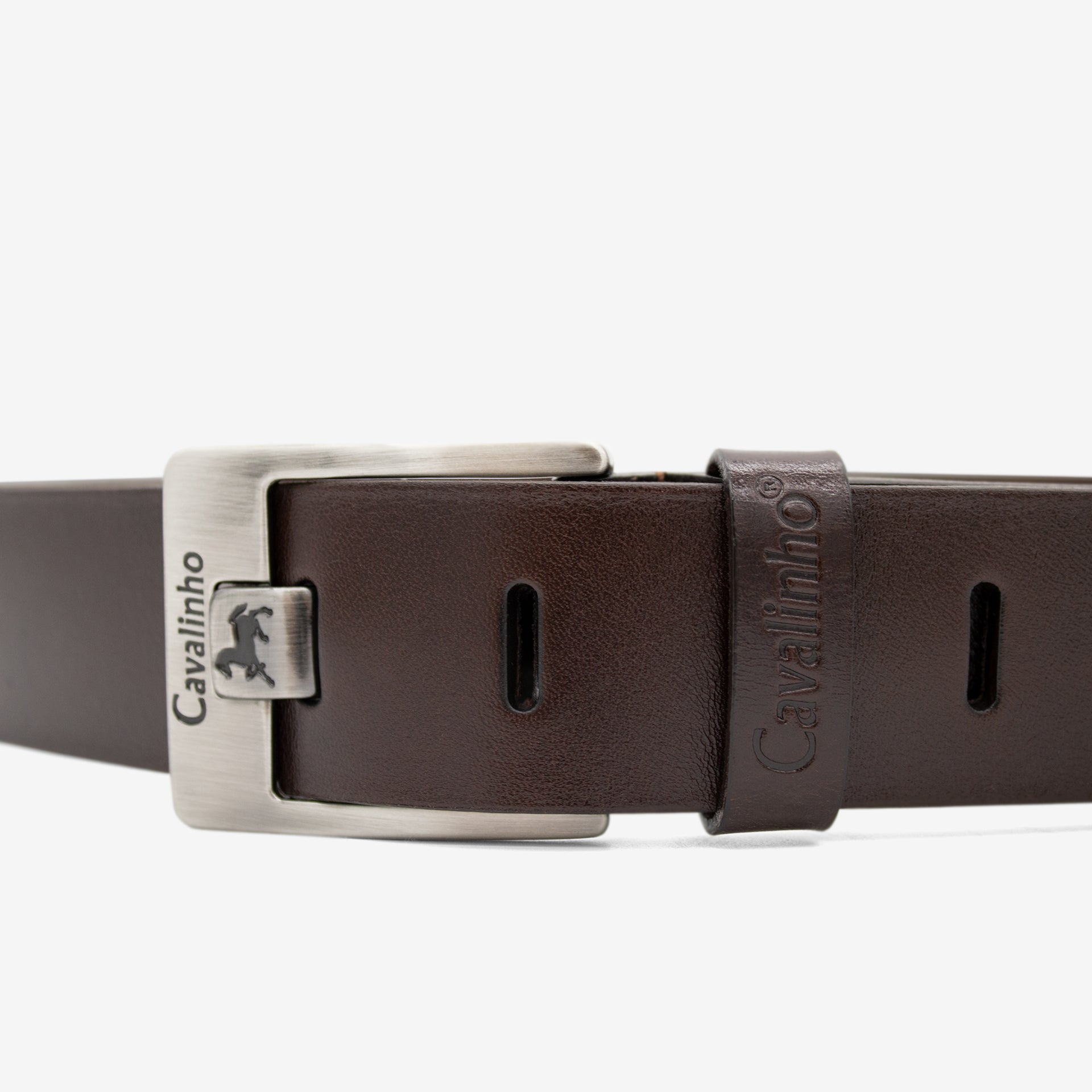 Cavalinho Gentleman Brown Leather Belt for Men SKU 58020501.02 #color_brown / brun / marrom