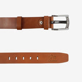 Cavalinho Designer Brown Leather Belt for Men SKU 58020507.13 #color_saddlebrown