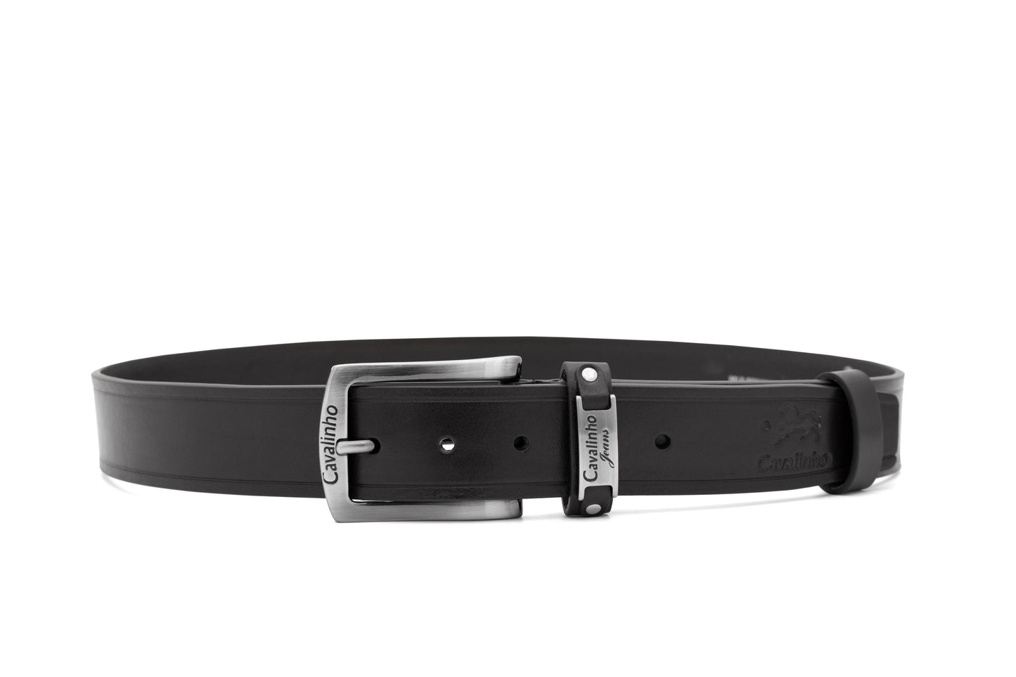 Cavalinho Classic Leather Belt - Black Silver - 58020512.01_1