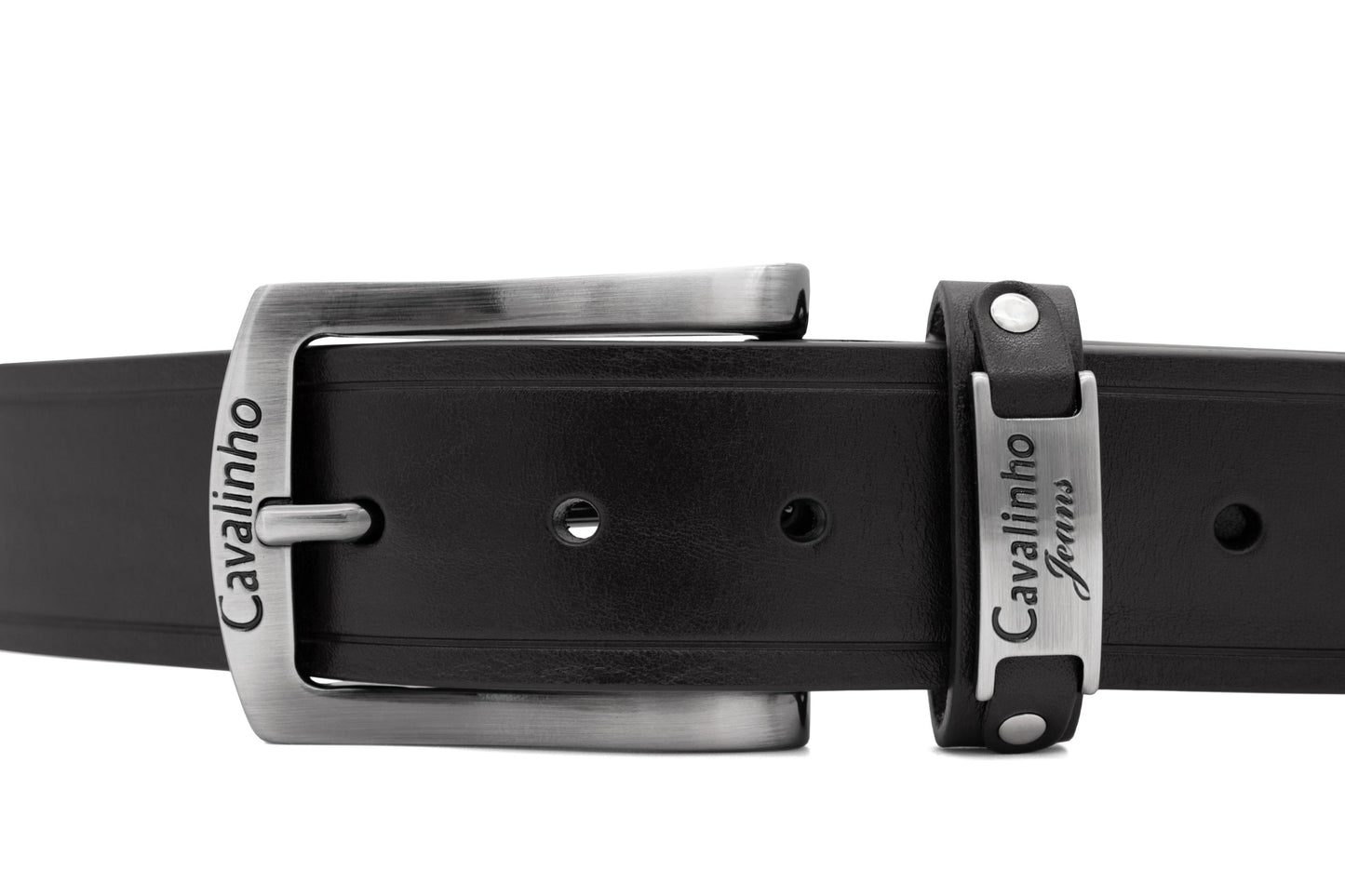 Cavalinho Classic Leather Belt - Black Silver - 58020512.01_2