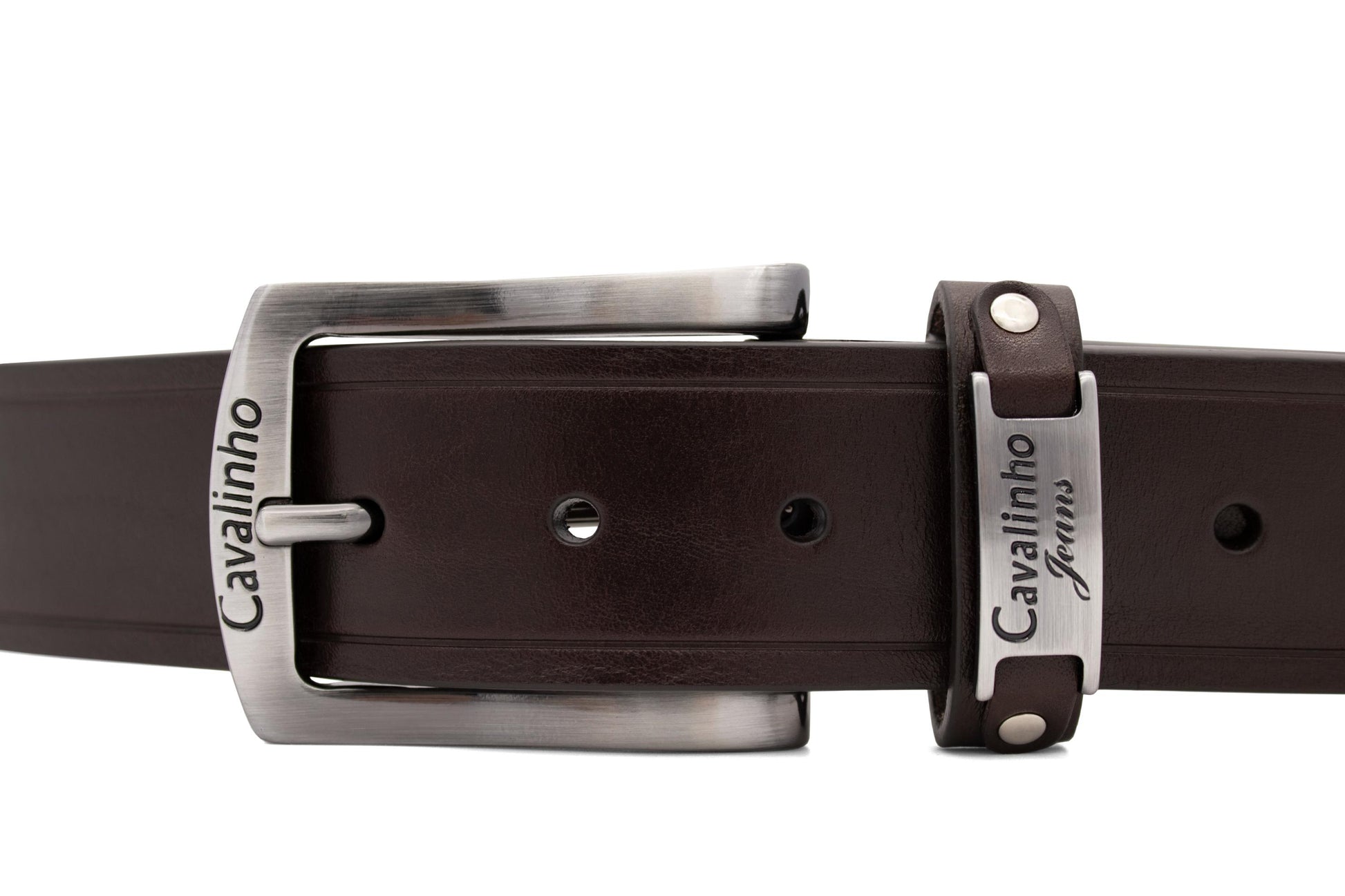 #color_ Brown Silver | Cavalinho Classic Leather Belt - Brown Silver - 58020512.02_2