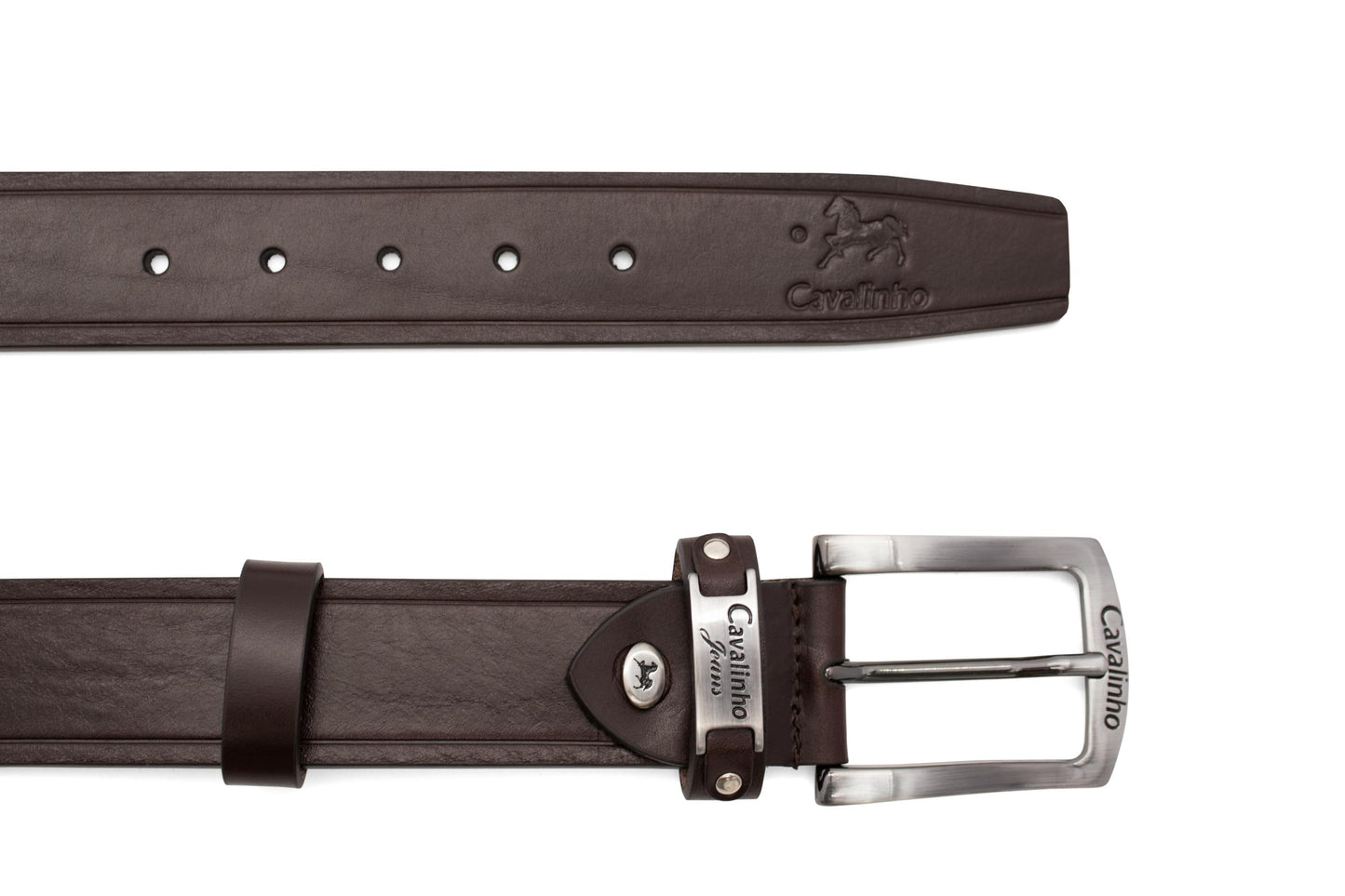 Cavalinho Classic Leather Belt - Brown Silver - 58020512.02_3