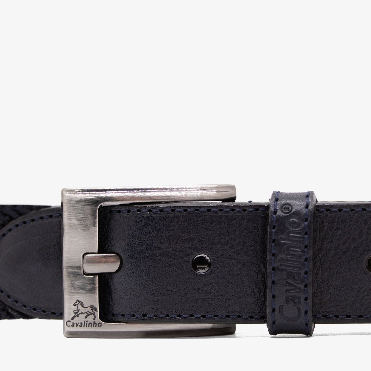 Cavalinho Men’s Cheval Sporty Fabric and Leather Belt for Men SKU 58020528.03 #color_navy