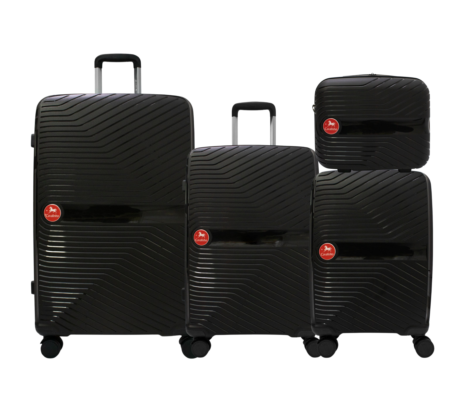 #color_ Black | Cavalinho Canada & USA 4 Piece Set of Colorful Hardside Luggage (15", 19", 24", 28") - Black - 68020004.01.S4_1