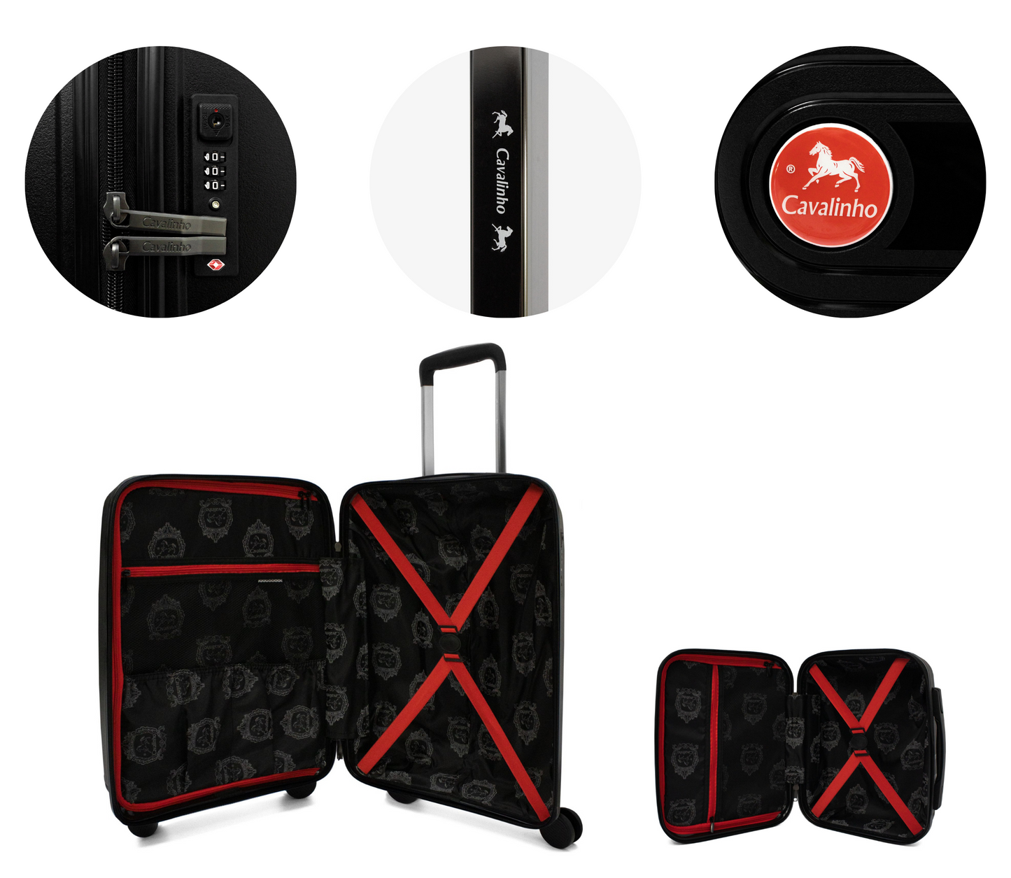 #color_ Black Black | Cavalinho Canada & USA Colorful 2 Piece Luggage Set (15" & 19") - Black Black - 68020004.0101.S1519._4
