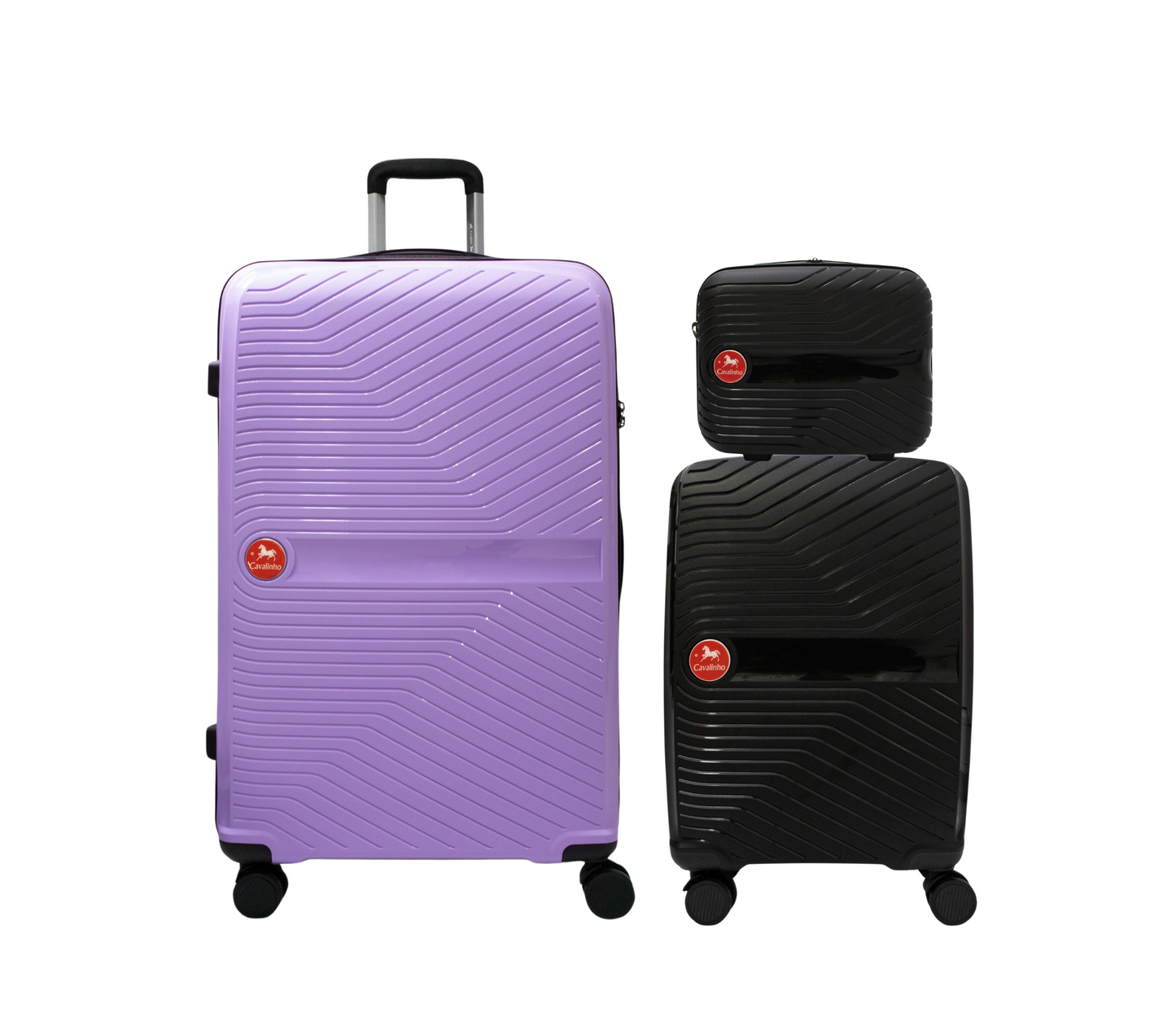 Cavalinho Canada & USA Colorful 3 Piece Luggage Set (15", 19" & 28") - Black Black Lilac - 68020004.010139.S151928._1