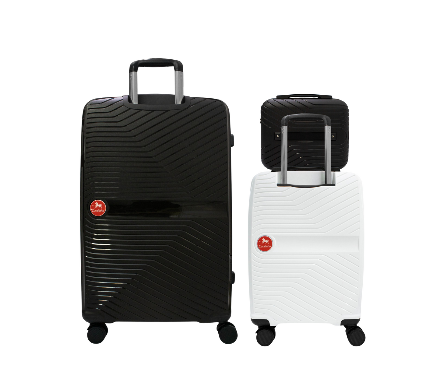 Cavalinho Canada & USA Colorful 3 Piece Luggage Set (15", 19" & 28") - Black White Black - 68020004.010601.S151928._3