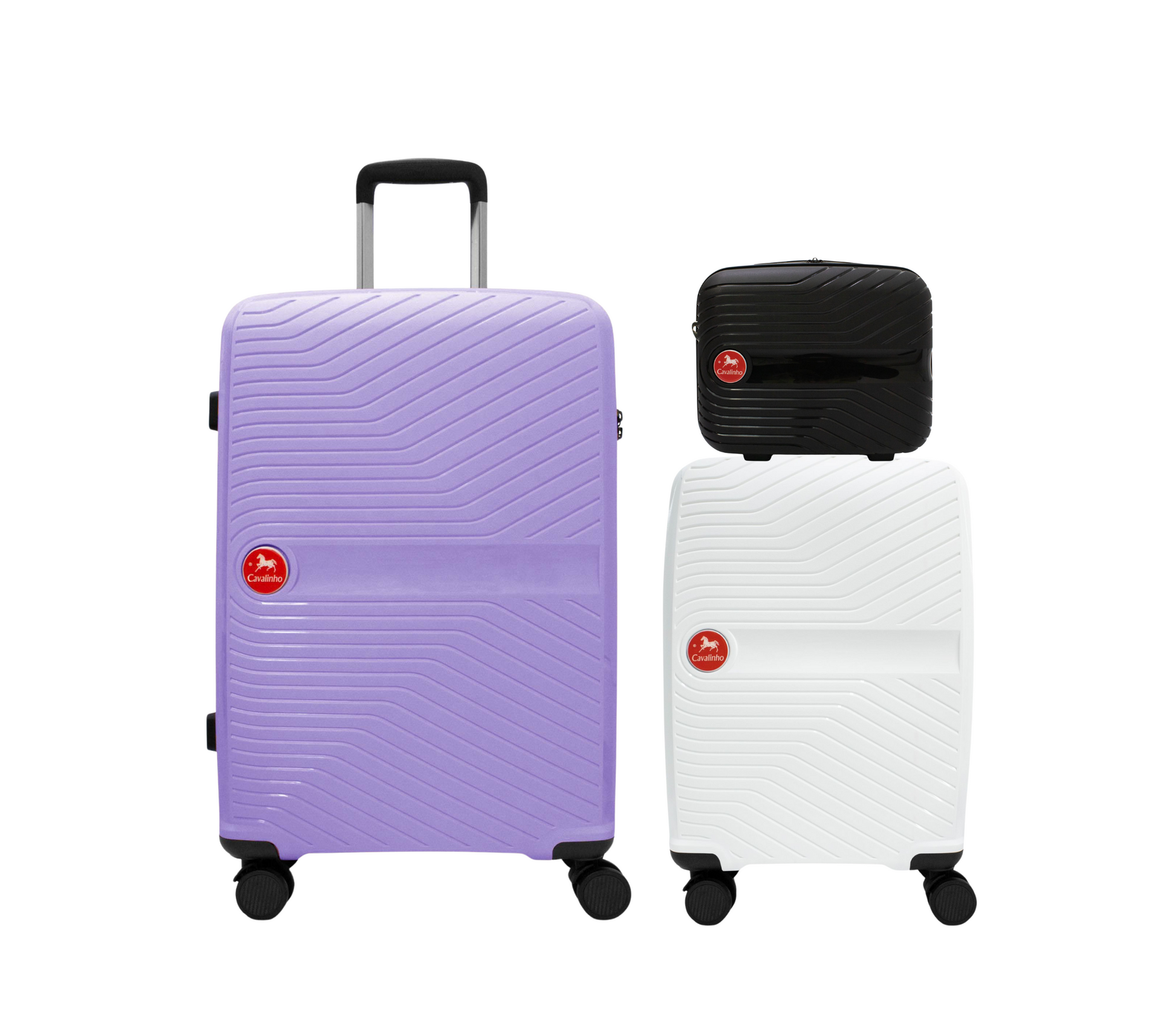Cavalinho Colorful 3 Piece Luggage Set (15", 19" & 28") - Black White Lilac - 68020004.010639.S151928._1