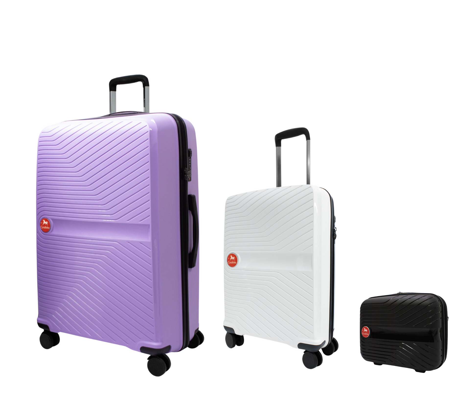 Cavalinho Colorful 3 Piece Luggage Set (15", 19" & 28") - Black White Lilac - 68020004.010639.S151928._2