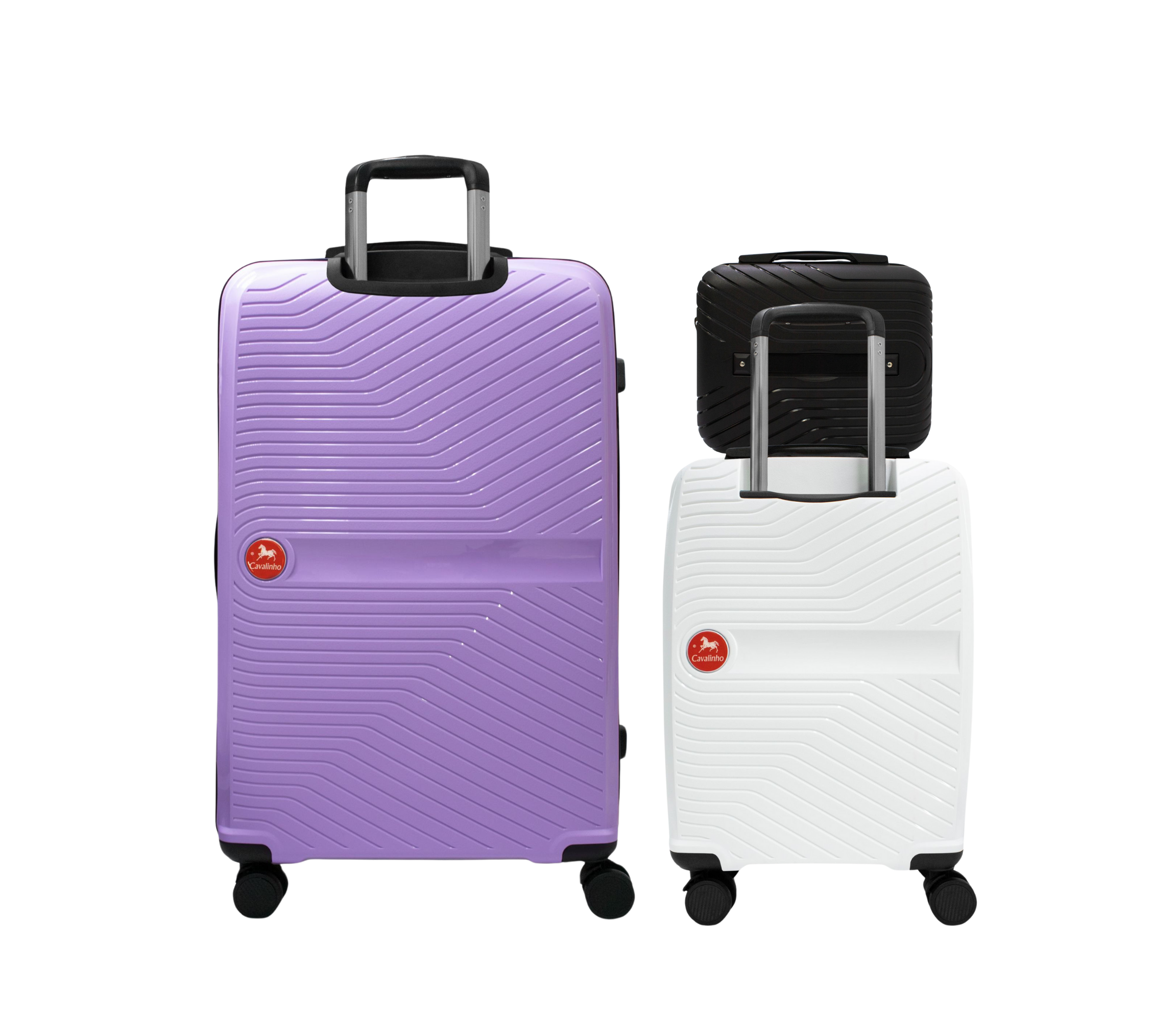 #color_ Black White Lilac | Cavalinho Canada & USA Colorful 3 Piece Luggage Set (15", 19" & 28") - Black White Lilac - 68020004.010639.S151928._3